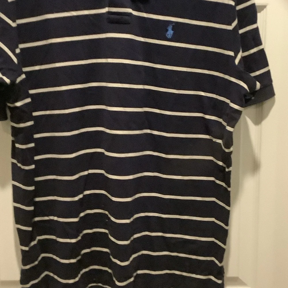 Polo‎ by Ralph Lauren Men's Navy and White Striped Polo